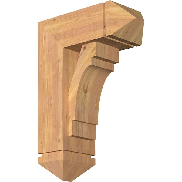 Ekena Millwork Merced Arts and Crafts Smooth Bracket w/ Offset Brace, Western Red Cedar, 7 1/2"W x 18"D x 26"H BKT0806X18X26MRC03SWR - main